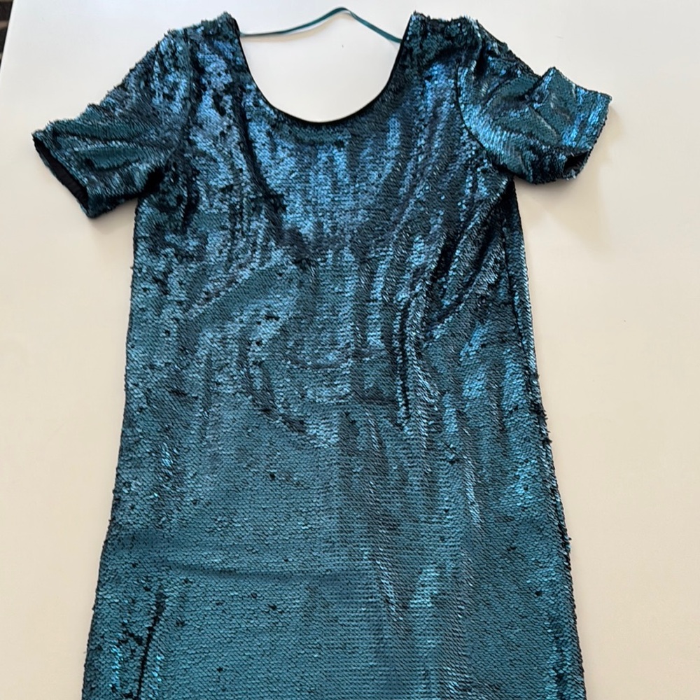 Honey Punch Aqua Sequin Dress